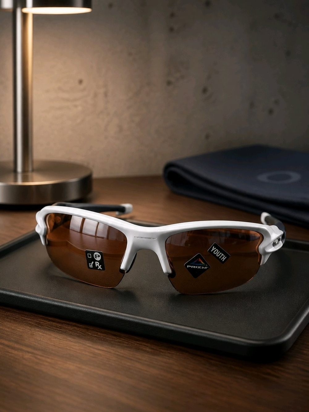 Oakley Youth Sunglasses - White Frame with Brown Prizm Lenses